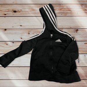 ADIDAS 7 EUC Jacket w/Hood Heathered Dark Gray + White Zipper/Stripes